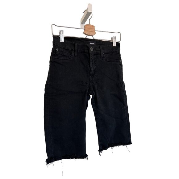 Hudson Black Amelia Knee-Length Raw Hem Shorts - Picture 5 of 6